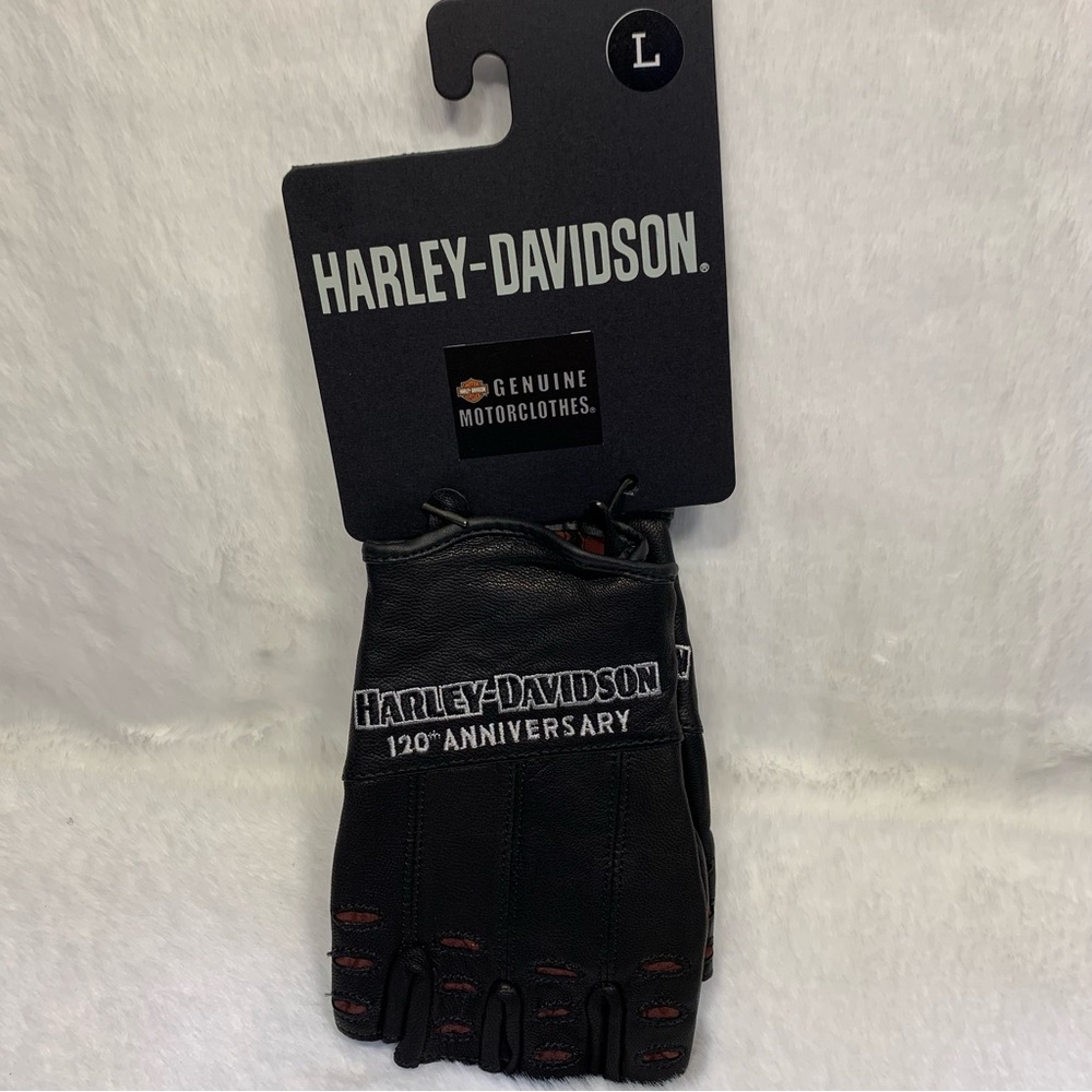 Harley-Davidson Men's 120th Anniversary True North Fingerless Gloves - Picture 8 of 16